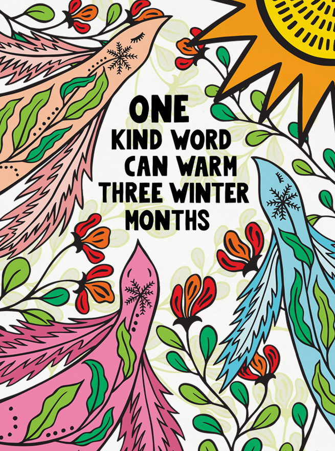 Eastern Spring Co Lettering art - One kind word can warm three winter months